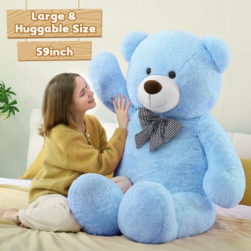Peluche gigante de oso de Toys Studio, oso de peluche azul grande de 59 pulgadas de tamaño real regalo de juguete para novia niños Navidad cumpleaños dia de San Valentin - Imagen 2