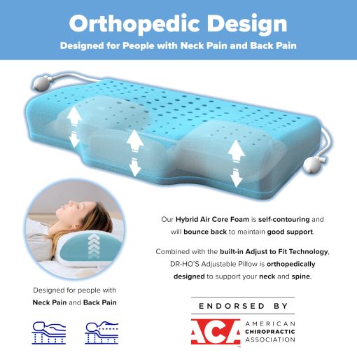 Almohada Ajustable de Dr. Ho - Tamano Queen - Solucion Personalizada Ergonomica para Dormir - 27.4" x 15.8" x 4.5" - Imagen 5