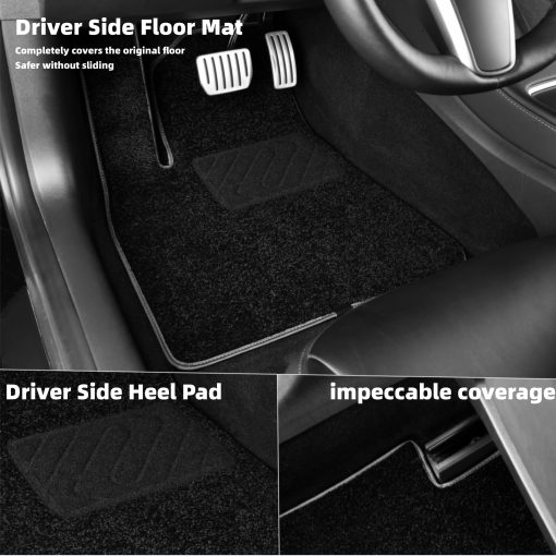 Tapetes de Piso para Tesla Model 3 2024 de Nexrida, Juego de 3 Piezas de Alta Calidad, Impermeables, Antideslizantes, Insonoros, Alfombrillas de Lujo para el Interior del Automovil - Imagen 3