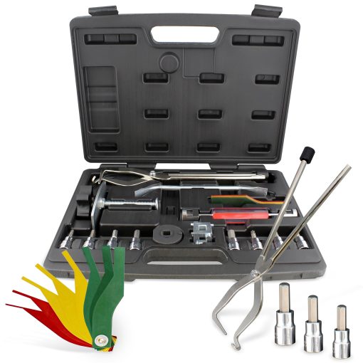 Kit de Frenos ABN de 15 Piezas con Herramienta de Compresion de Calibrador de Freno, Extractor de Tambor de Freno, Juego de Herramientas de Ajuste de Freno