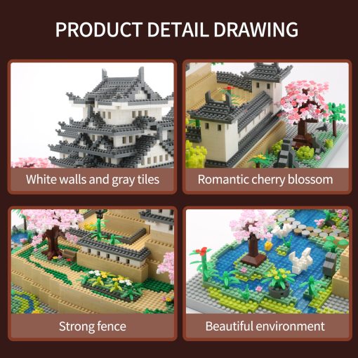 Set de bloques de construccion del Castillo de Himeji en Japon - Modelo de Micro Bloques de Arquitectura Coleccion de Monumentos 10080 PCS Juguete Coleccionable para Adultos y Ninos - Imagen 4