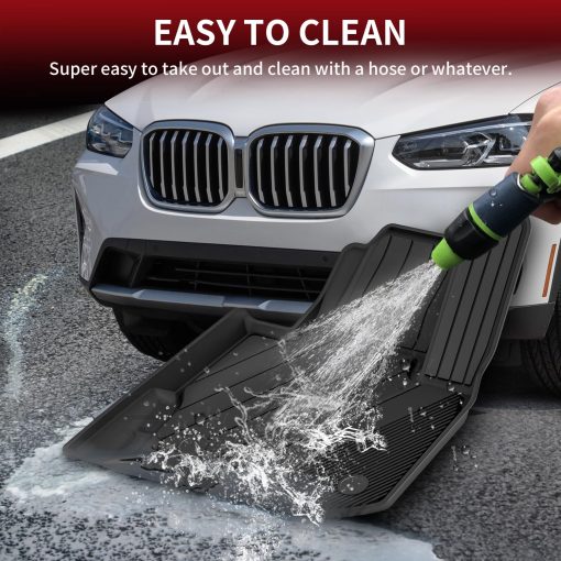 Tapetes para piso LASFIT para BMW X3 2018-2024 / BMW X4 2019-2024, Personalizados de TPE para todas las estaciones, Filas delanteras y traseras, Negro - Imagen 7