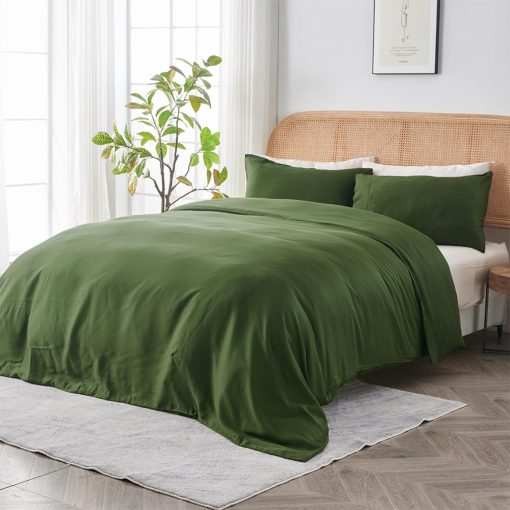 Funda de Edredon SIJO AiryWeight Tencel, 100% Lyocell Derivado de Eucalipto, Super Suave, Mejores Sabanas Refrigerantes por Architectural Digest (Forest, Twin/Twin XL 70"x90")