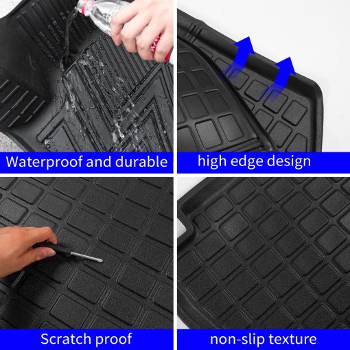 Tapetes para el piso de Rongtaod Compatible con 2011-2021 Jeep Grand Cherokee 2022 2023 Grand Cherokee WK Tapetes para el tronco Alfombra para el tronco Protector para el tronco Accesorios para Grand Cherokee (Alfombra para el tronco + Tapetes para el piso) - Imagen 6