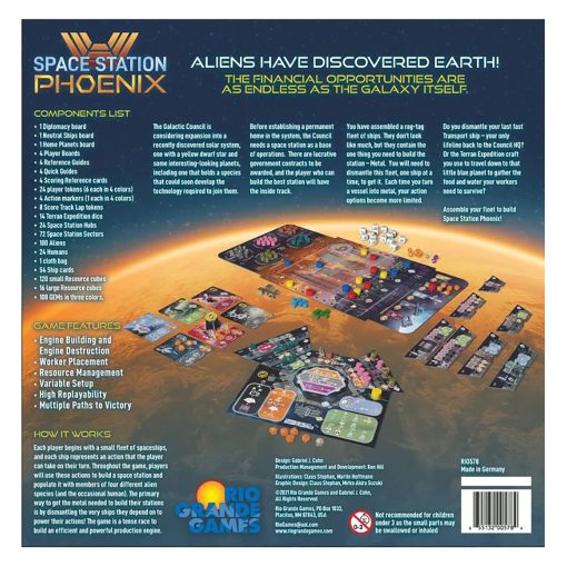 Rio Grande Games Space Station Phoenix - Juego de Mesa de Estrategia de RIO Grande Games, Edades 14+, 2-4 Jugadores, 90-120 Min - Imagen 3