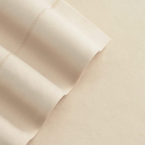 Juego de sabanas de lino de eucalipto Aston & Arden - Sabanas de cama de Lyocell Tencel clasicas y sostenibles que absorben la humedad para un sueño fresco, suave, transpirable y confortable, tamaño King, Color Trigo Beige - Imagen 4