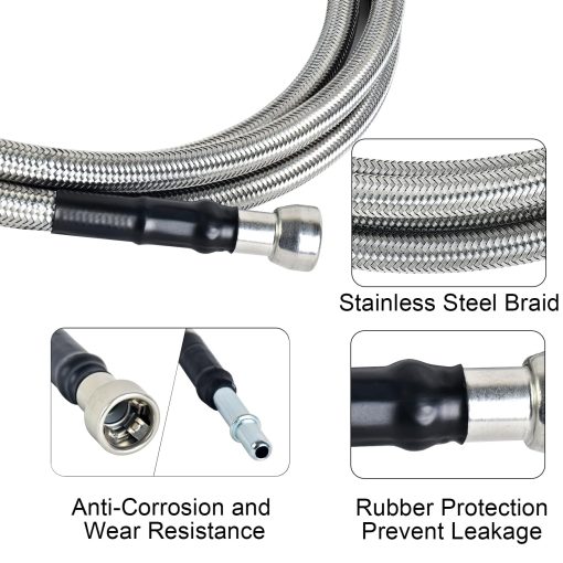 Kit de Lineas de Combustible MuHize 819-840 - Manguera de Combustible de Acero Inoxidable Trenzado Mejorada para Chevrolet Silverado y GMC Modelos 1999-2003 - Flexible OE# 15043857, 15765803 Duradero y Facil de Instalar - Imagen 4