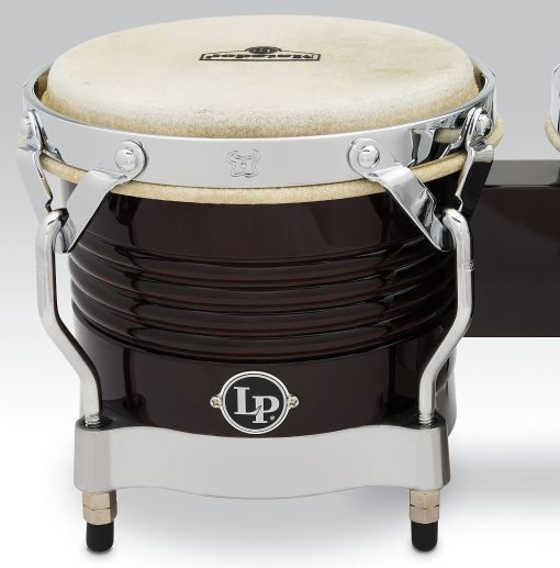 Latin Percussion M201 LP Matador Bongos de Madera - Marron Oscuro/Cromo 8.625 pulgadas - Imagen 4