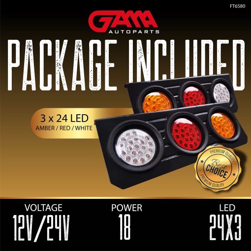 GAMA AUTOPARTS Kit de Barra de Luces LED para Remolque Kit de 2 Unidades Base de Soporte de Hierro Impermeable 4 Pulgadas Luces Traseras de Remolque LED para Camion RV Camioneta Plana Claro Amarillo Verde Blanco - Imagen 8