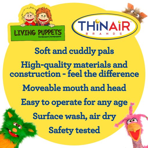 Titere de Mano Zorro de 17 Pulgadas Living Puppets - Diseño Europeo Fino, Ultra Suave y Tierno, Promueve el Desarrollo Infantil, Certificado de Seguridad, Recomendado por Maestros para Niños y Niñas - Imagen 4