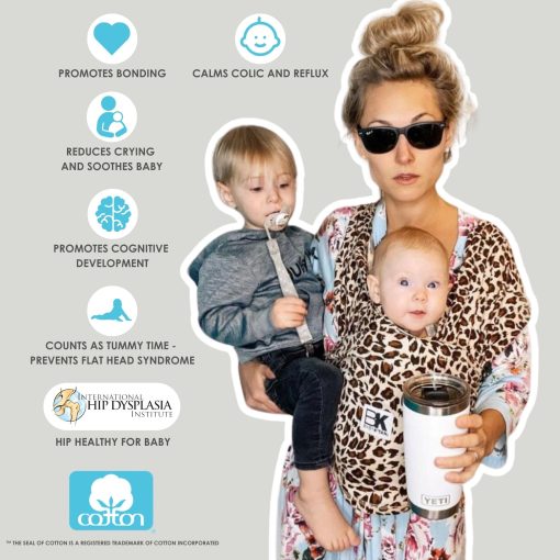 Portabebes Original Baby K'tan: Envoltura suave y facil de poner, sin anillos, sin hebillas | 5 en 1 Fular para bebes, el mejor envoltorio manos libres para recien nacidos hasta ninos de 35 lb, Mediano (10-14) - Imagen 4