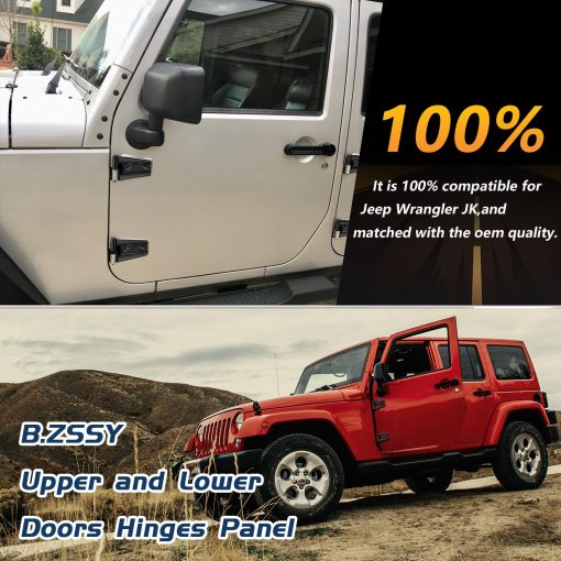 Kit de bisagras de puerta B.ZSSY JK Compatible con Jeep Wrangler JK JKU 2007-2018 8 Pcs-Negro Brillante - Imagen 2