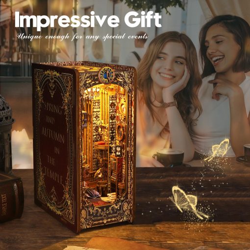 Kit de Libreria DIY Musegdn con Luces LED - Rompecabezas de Madera en 3D para Rincones de Libros, Kits de Rincones de Libros para Adultos y Adolescentes, Decoracion de Miniaturas para Estantes - Imagen 5