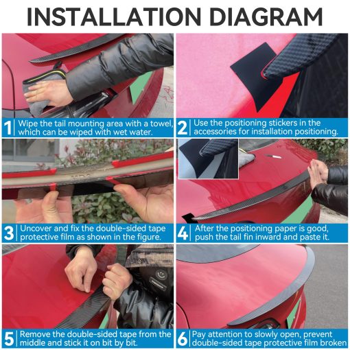 Aleron Trasero OEDRO Mejorado para Tesla Model 3 2017-2024, Labio Trasero ABS Apariencia Deportiva Accesorios para Tesla Model Y - Imagen 5