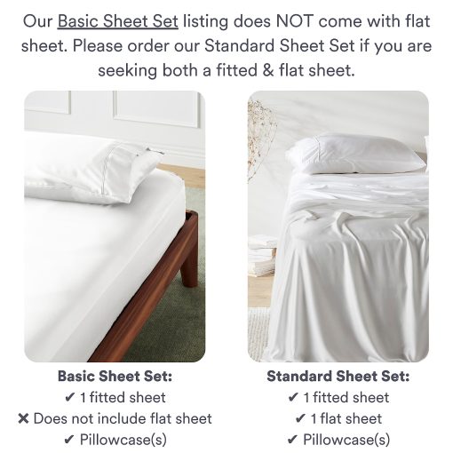 Juego de sabanas basicas 100% Lyocell de bambu organico de ettitude - Sabana ajustable y funda de almohada - Sabanas transpirables, saten, sedosas, bolsillos profundos, sostenibles (Cloud, Twin XL) - Imagen 2