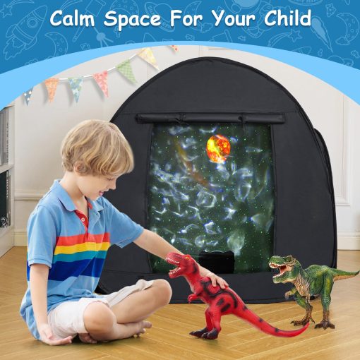 Tienda Sensorial para Ninos, Tienda de Apagon Total en Negro para Ninos, Relajate y Reduce la Ansiedad, Mejora la Concentracion, Tienda de Juego Portatil con Bolsa de Viaje, Rincon de Calma para Ninos - Imagen 4