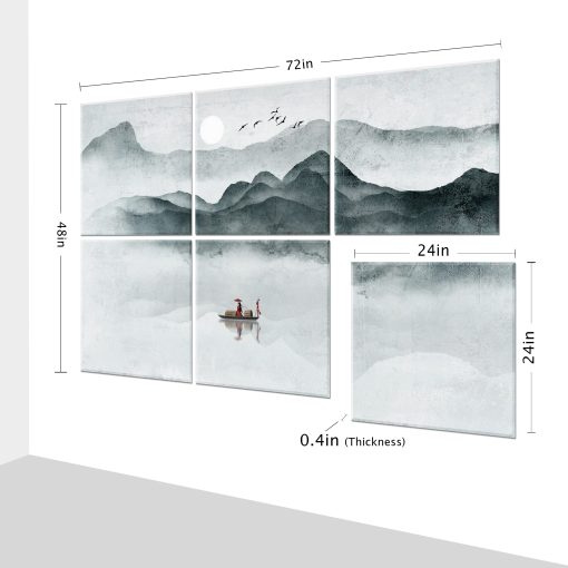 Ruonin.X 6 Pack Paneles acusticos decorativos de arte, Mejor tratamiento acustico que la espuma, Paneles de absorcion de sonido premium y aislamiento acustico para estudios de grabacion y hogares, 72"x48" pulgadas - Paisaje - Imagen 3