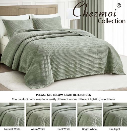 Juego de Edredon de Tencel Lyocell 100% Queen Size - Eucalipto y Diamante Costura Suave y Transpirable 250GSM Relleno de Algodon Ropa de Cama para Todas las Estaciones - Imagen 5