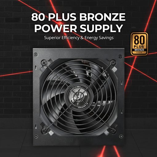 Zalman GigaMax 600W Fuente de Alimentacion 80+ Bronze, Alta Eficiencia Estable, Garantia de 5 Anos, PSU Certificada 80 Plus, Hasta 87% de Eficiencia, No Modular (600 Watts) - Imagen 2