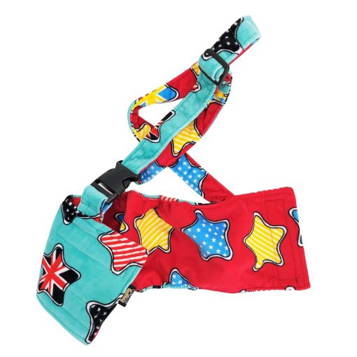 Panal para Perro Macho con Banda en el Vientre Reutilizable Lavable con Tirantes de Felpa Suave (L: Cintura 16" - 19", Paquete de 5 Colores) - Imagen 4