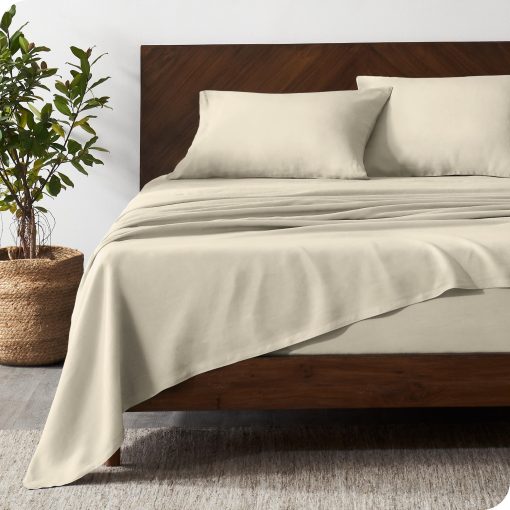 Juego de sabanas Twin Extra Largas de Bare Home - Juego de sabanas de cama Twin XL de lujo 100% lino - Bolsillos profundos - Ajuste facil - 3 piezas - Sabanas de cama y fundas de almohada (Twin XL, Natural) - Imagen 6