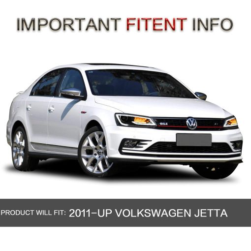 Faros delanteros VLAND para Volkswagen Jetta 2012-2018 (NO apto para GLI) con DRL, luz LED frontal con senal de giro secuencial, faro Plug-n-Play - Imagen 7