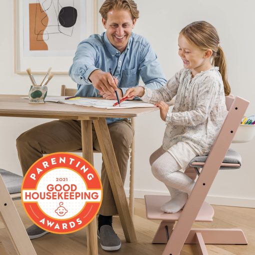 Silla Stokke Tripp Trapp en Serene Pink - Silla Ajustable y Convertible para Bebes, Ninos y Adultos - Conveniente, Comoda y Ergonomica - Diseno Clasico - Imagen 6