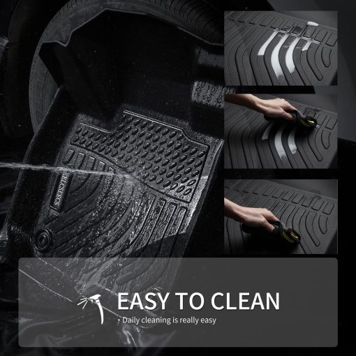 Tapetes para Piso Personalizados KELCSEECS para Subaru Ascent 7 Pasajeros(Bucket Seating) Tapetes para Automoviles Todo Clima Protectores para Pisos Delanteros, Traseros y de la 3a Fila Accesorios para Subaru Ascent Negro - Imagen 7