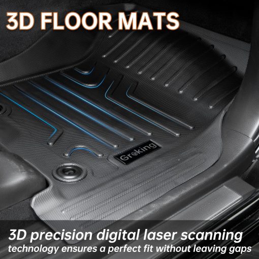 Tapetes para Piso Groking a medida para Toyota 4Runner 2013-2023 / Lexus GX460 2014-2022, Protector de Asientos de TPE para Filas Delanteras y Traseras, 3 Piezas, Negro - Imagen 4