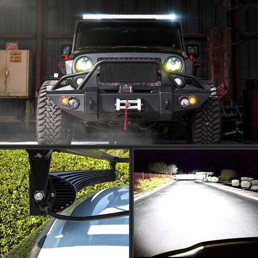 Nilight - 71017C-A 54" 312W Curvo Luces de Trabajo LED Barra de Luz Combinada de Manchas de FloDeloitte y Luces de Inundacion para Conducir Lampara antiniebla Luz LED para carretera, 2 anos de garantia - Imagen 7