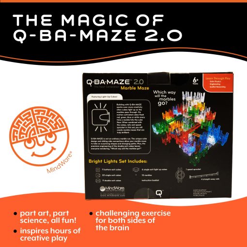MindWare Q-BA-Maze Bright Lights - Juego de Laberinto de Canicas STEM - Recomendado para Ninos y Ninas de 6 anos en Adelante - Regalo Educativo - Imagen 5