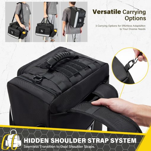 Bolsa de Patrulla Golkcurx para aplicacion de la ley, bolsa de equipo policial, organizador de automovil para asiento del pasajero con sistema MOLLE y portavasos - Imagen 6