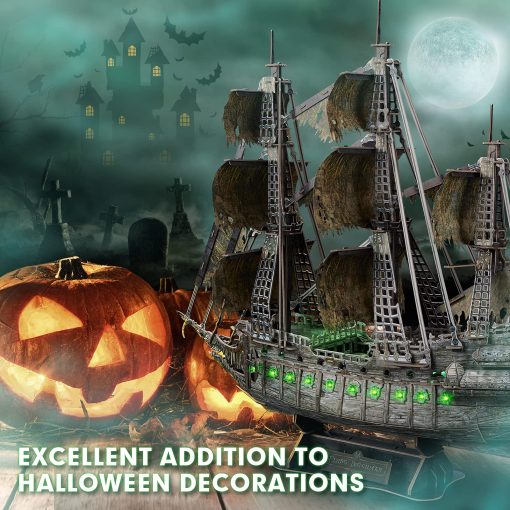 Rompecabezas 3D CubicFun para Adultos - Puzzle 3D LED Flying Dutchman, 360 piezas - Decoracion de Escritorio para Casa y Oficina - Regalos para Mudanza/Nueva Casa/Navidad/Profesores - Imagen 2