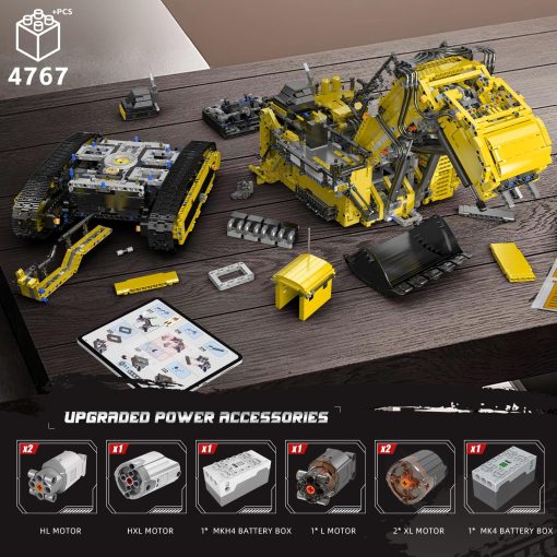 Set de Construccion Mould King 17070 Excavadora RC para Adultos, 4767 Piezas Modelo de Vehiculo de Construccion de Camion, Camion de Control Remoto de APP con Motores, Juguetes de Ingenieria STEM para Ninos - Imagen 6