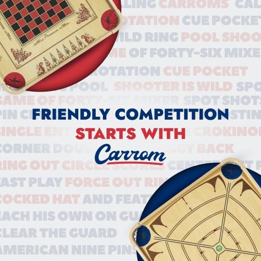 Juego de Mesa Carrom - Juego de Tablero Grande para Adultos y Niños - Mas de 100 Juegos de Mesa para Noche de Juegos en Familia - Todo en un Juego de Mesa - Imagen 8