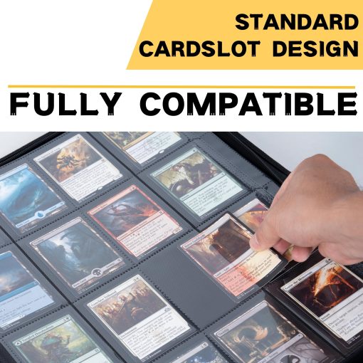KUOOKING 1000+ Bolsillos Carpeta para Cartas de Intercambio, album de 16 Bolsillos Compatible con lorcana, MTG, Cartas Deportivas y Otras Cartas de Tamano Estandar (NEGRO) - Imagen 5