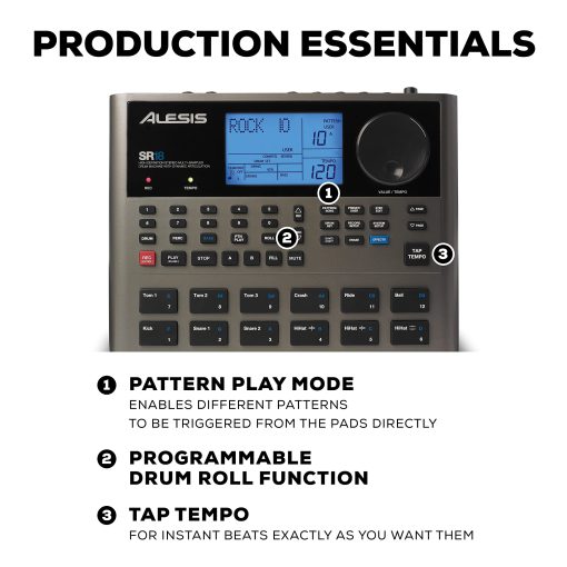 Alesis SR-18 - Drum Machine de Calidad de Estudio con Libreria de Sonido Interna, E/S Impulsada por Rendimiento y Efectos/Procesadores Incorporados - Imagen 4