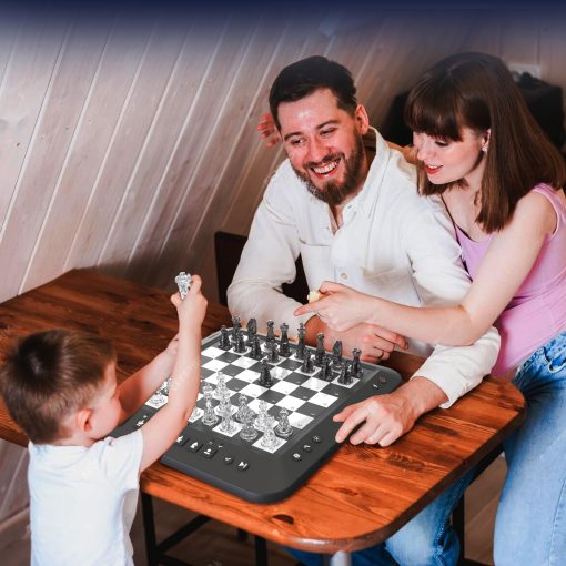 Tablero Electronico de Ajedrez, Juego de Mesa de Ajedrez, Juego de Ajedrez de Computadora, Juego de Ajedrez Electronico, Luces LED, Bateria Incorporada, Gran Compañero para Jugar y Practicar - Imagen 6