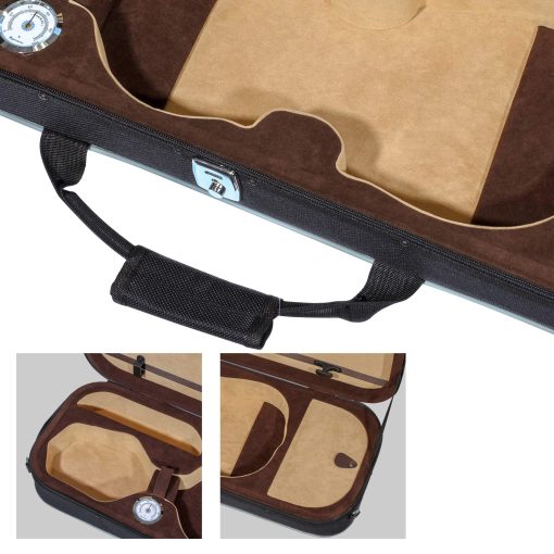 Estuche de viaje para violin MI&VI NF-5001 super ligero de 1.5kg (Tamano 3/4) con tiras reflectantes de seguridad | Higrometro | Correas de hombro ajustables | Concha Dura | Espuma de alta densidad - MIVI Music - Imagen 5