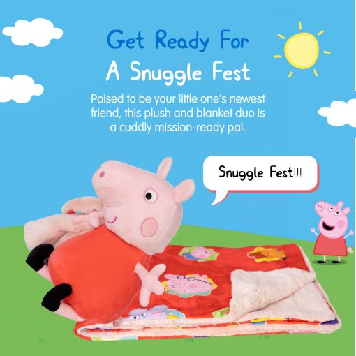 Peppa Pig Peluche Mantita | Muneco de Peluche con Manta Suave | Esenciales para Bebes | Tela Ultrasuave, Sensorial | Lavable a Maquina | Juguetes para Bebes Ideales | Manta de Seguridad para Recien Nacidos | Licenciado por Peppa Pig - Imagen 7