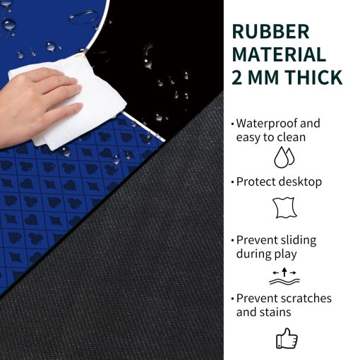 Mesa de poker cuadrada plegable de 24/31/39/47/55 pulgadas para 6 jugadores, tapete portatil antideslizante de goma para juegos de mesa de poker Texas Hold'em para fiestas y casino - Imagen 4