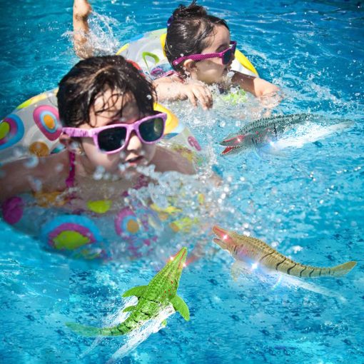 HScopter Dinosaurio de Control Remoto, Barco RC de Juguetes de Agua con Modulo de Luz y Baterias para Piscina Lago Bano Fiesta de Cumpleanos Ninos Ninas - Imagen 7