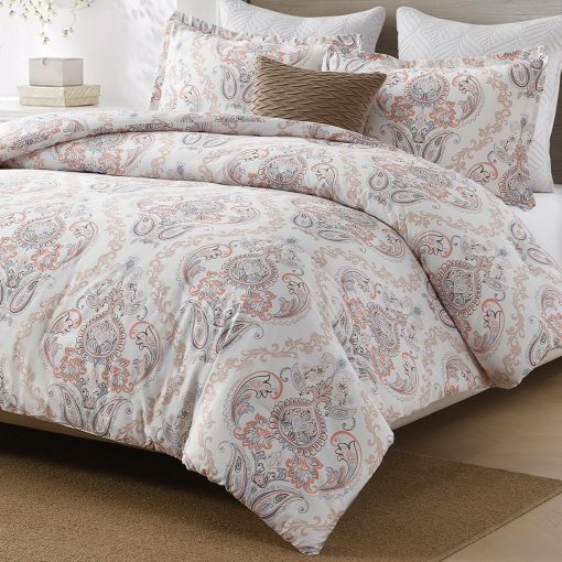 Juego de edredon King Size SahSahCasa, Juego de cama de edredon King, Diseno Paisley Floral Damasco Edredon, Juego de cama de lujo mullido acolchado para todas las estaciones, Edredones y Alternativa de plumon, 3 piezas - Imagen 7
