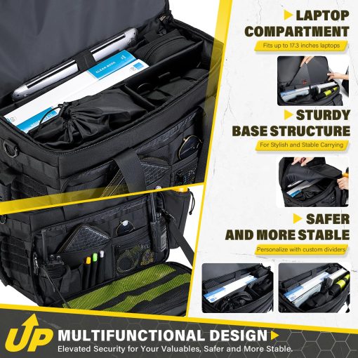 Bolsa de Patrulla Golkcurx para aplicacion de la ley, bolsa de equipo policial, organizador de automovil para asiento del pasajero con sistema MOLLE y portavasos - Imagen 4