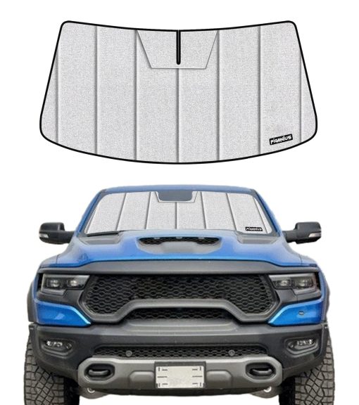 Pigenius Protector Solar para Parabrisas para Dodge Ram 1500 2019-2024 con Sensor de 5 Pulgadas de Ancho, Parasol de Ventana Personalizado - HyperShield