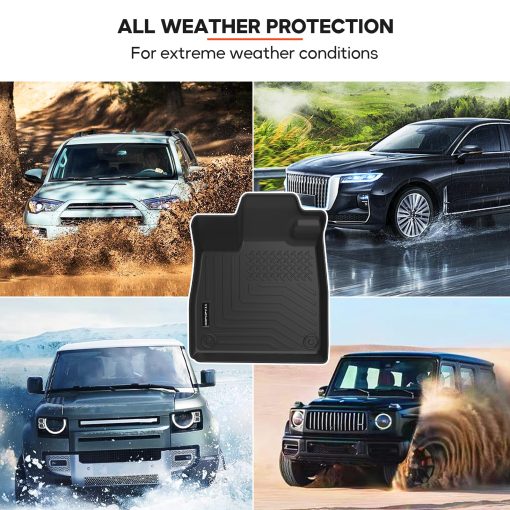 Tapetes para 2023 2024 Honda Pilot, Juego completo de tapetes de proteccion de TPE para todas las estaciones, incluye tapetes para automoviles para la 1ra y 2da fila para accesorios de 2023 2024 Honda Pilot Negro - Imagen 7
