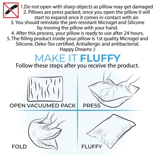 Paquete de 10 Almohadas de Lujo para Cama Queen, Almohadas para Dormir con Funda de Algodon, Almohadas de Hotel en Gran Cantidad para Durmientes de Lado, Espalda y Estomago, Juego de Almohadas de Microfibra Alternativa Suave Lavable, Set de 10 - Imagen 6
