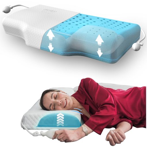 Almohada Ajustable de Dr. Ho - Tamano Queen - Solucion Personalizada Ergonomica para Dormir - 27.4" x 15.8" x 4.5"