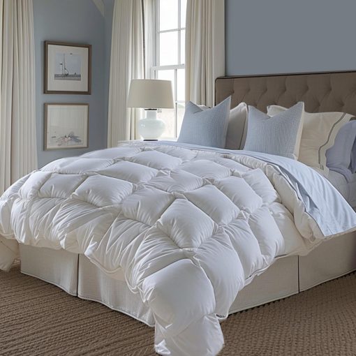 Edredon de lujo Bella Sonni tamano Queen | Relleno de plumas de pato para todas las estaciones | 750 Fill Power | Coleccion de Hotel | Blanco solido (90 x 90 pulgadas)