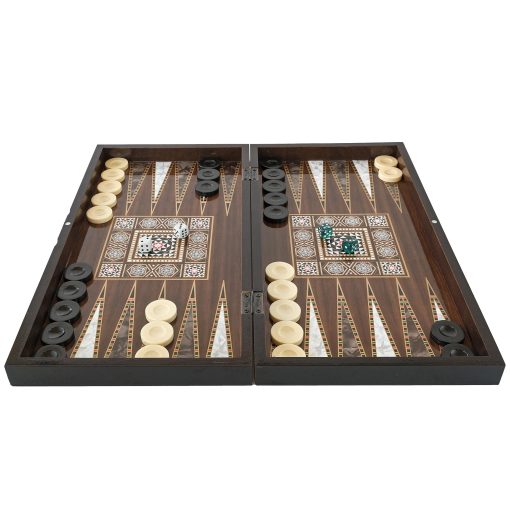 Juego de Tablero de Backgammon Turco - 19'' para Adultos con Diseno de Madera Pulida y Elegante Mosaico para Diversion Clasica - Juegos de Viaje para Entretenimiento Familiar y de Parejas - Imagen 5